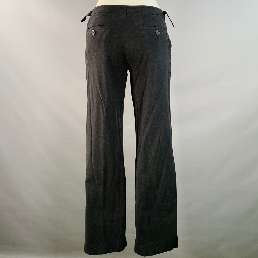EMPORIO ARMANI Size 2 Black Rayon Blend Side Tabs Straight Dress Pants