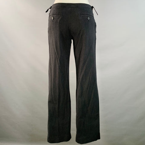 EMPORIO ARMANI Size 2 Black Rayon Blend Side Tabs Straight Dress Pants