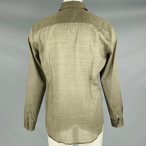 CoSTUME NATIONAL Size M Taupe Cotton Blend Tuxedo Long Sleeve Shirt