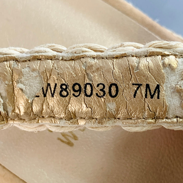 STUART WEITZMAN Size 7 Beige Natural Metallic Espadrille Sandals