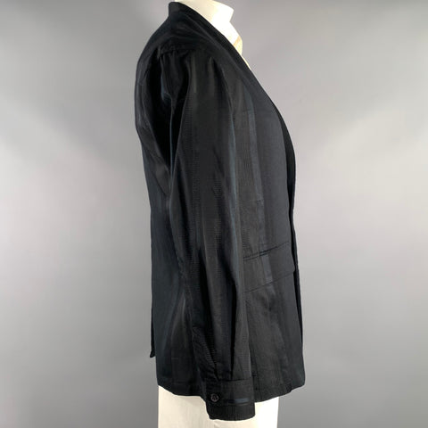 TAAKK Chest Size 42 Black Mixed Patterns Cotton Blend Shawl Sport Coat