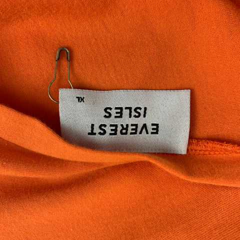 EVEREST ISLES Taille XL Orange Dark Wave Applique Coton T-shirt à manches longues