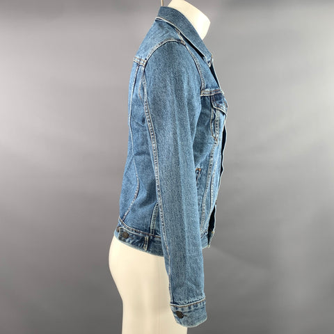 LEVI'S Size S Blue Washed Cotton Trucker Jacket