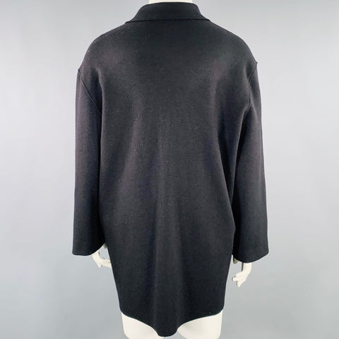 AVANT TOI Size 18 Black Wool Blend Snaps Jacket