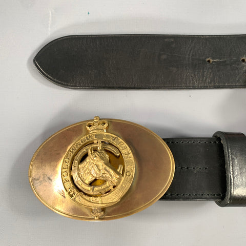 RALPH LAUREN Size 38 Black Gold Crackled Leather Belt