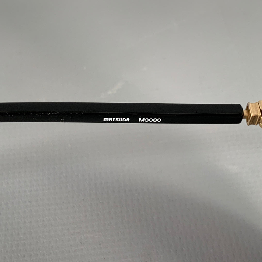 MATSUDA M3080 Black Gold Acetate Sunglasses