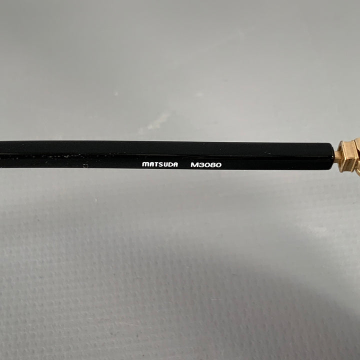 MATSUDA M3080 Black Gold Acetate Sunglasses