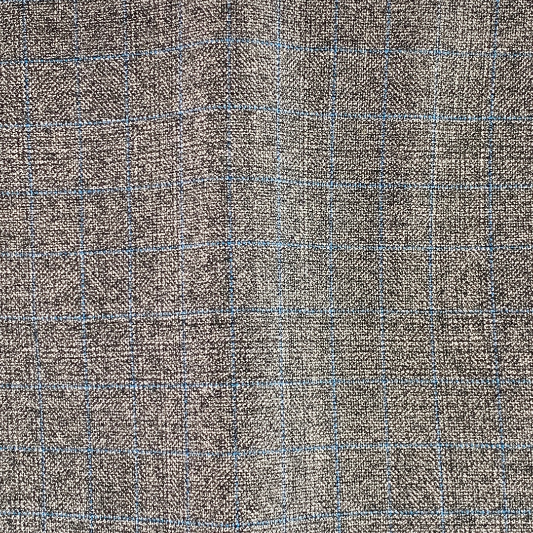 CALVIN KLEIN 205W39NYC Size 36 Grey Blue Grid Wool Flat Front Zip Fly Dress Pants