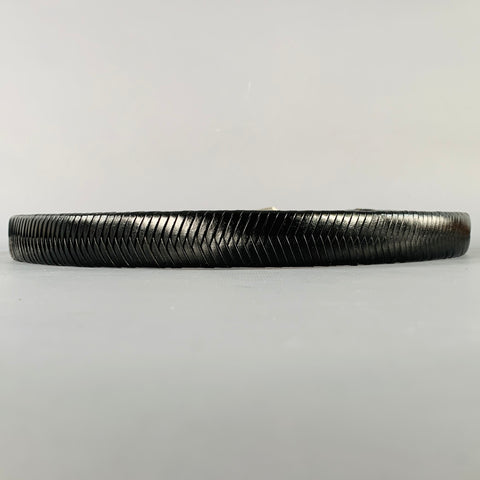 VINTAGE Size 38 Black Woven Leather Belt