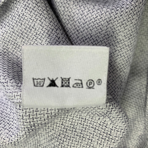 HERMES Size M Grey Woven Cotton Button Up Long Sleeve Shirt
