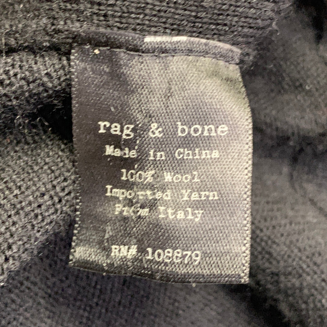 RAG & BONE Size L Grey Black Geometric Wool V-Neck Vest