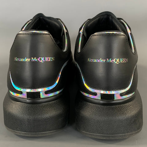 ALEXANDER MCQUEEN Size 9 Black Silver Leather Lace Up Lace Up Shoes