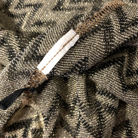 M MISSONI Gold Knit Turtleneck Cocktail Dress