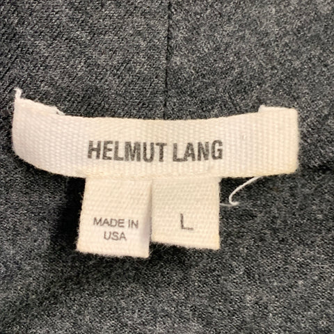 HELMUT LANG Size L Grey Charcoal Wool Zip Up Sweater