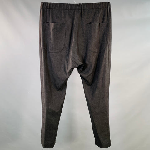 BARENA Pantalon décontracté à cordon de serrage en mélange de laine vierge noir taille 36
