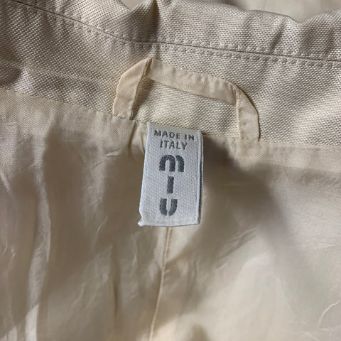 MIU MIU Chest Size 38 Cream 98339 Solid Cotton/polyester Notch Lapel Sport Coat