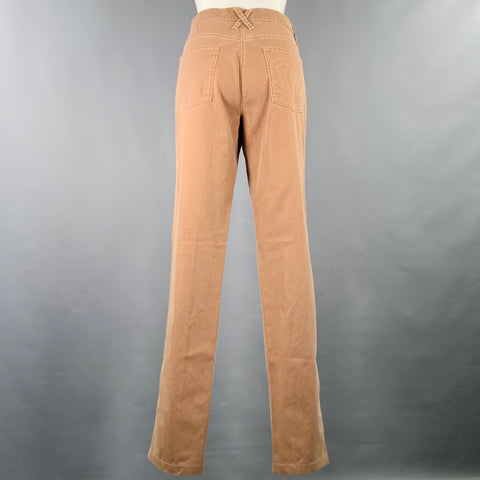 CHANEL Size 32 Brown Cotton Contrast Stitch 5 Pocket Jeans