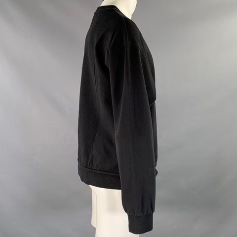 DOLCE & GABBANA Taille M Noir Logo Coton Mélange Col Rond Sweat-shirt