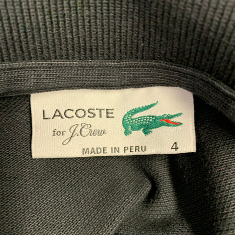 LACOSTE Size M Black Cotton Half Placket Polo