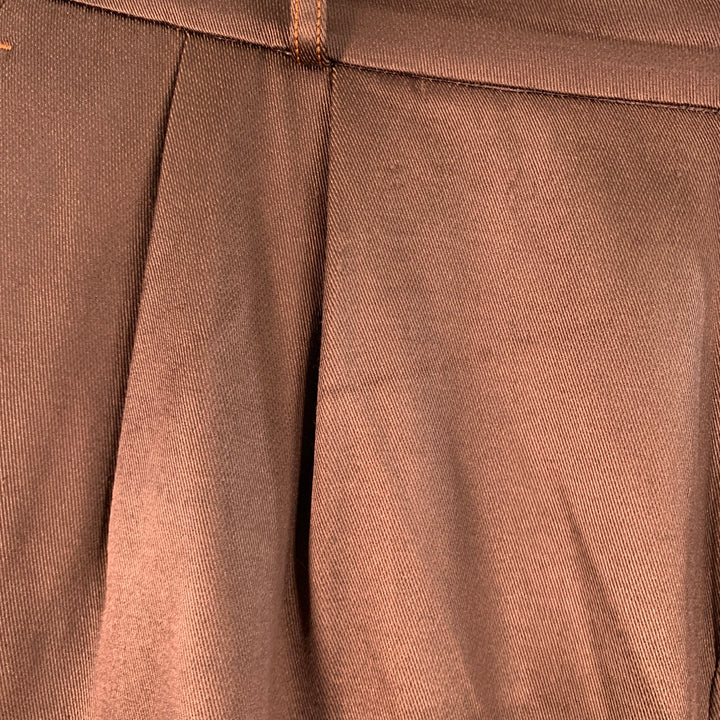 SIES MARJAN Size 34 Brown Acetate Blend Pleated Dress Pants