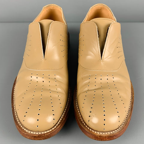 JIL SANDER Size 8.5 Beige Perforated Leather Slip On Loafers