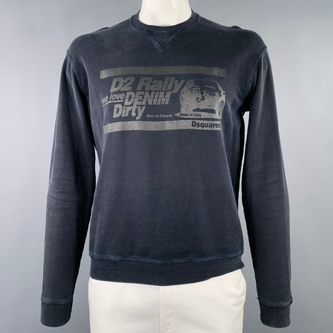 DSQUARED2 Size L Black Cars Graphic Long Sleeve Sweatshirt