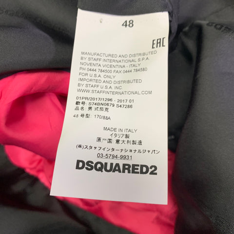 DSQUARED2 Size 38 Black Polyester Blend Peak Lapel Sport Coat