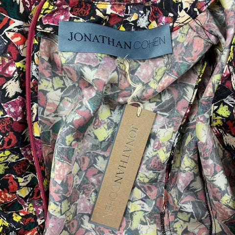 JONATHAN COHEN Size M Multi-Color Silk Short Sleeve Dress