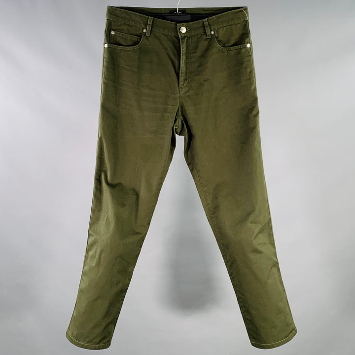 A.P.C. Size 30 Green Cotton Baggy Five Pockets Jeans