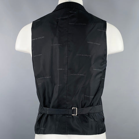 COMME des GARCONS HOMME PLUS Size M Black Grey Pinstripe Vest