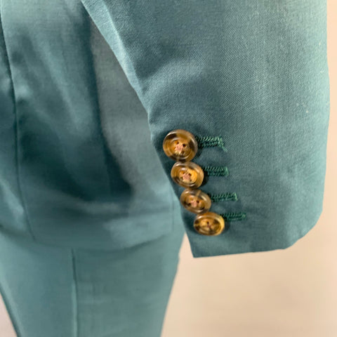 INDOCHINO Chest Size 40 Teal Wool & Mohair 34 30 Suit