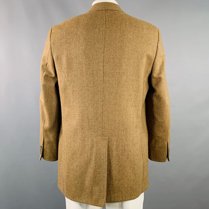 O'CONNELL'S Size 42 Long Brown Herringbone Wool Sport Coat