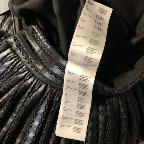 MAJE Size 1 Black Polyester Stripe A Line Knee Length Skirt