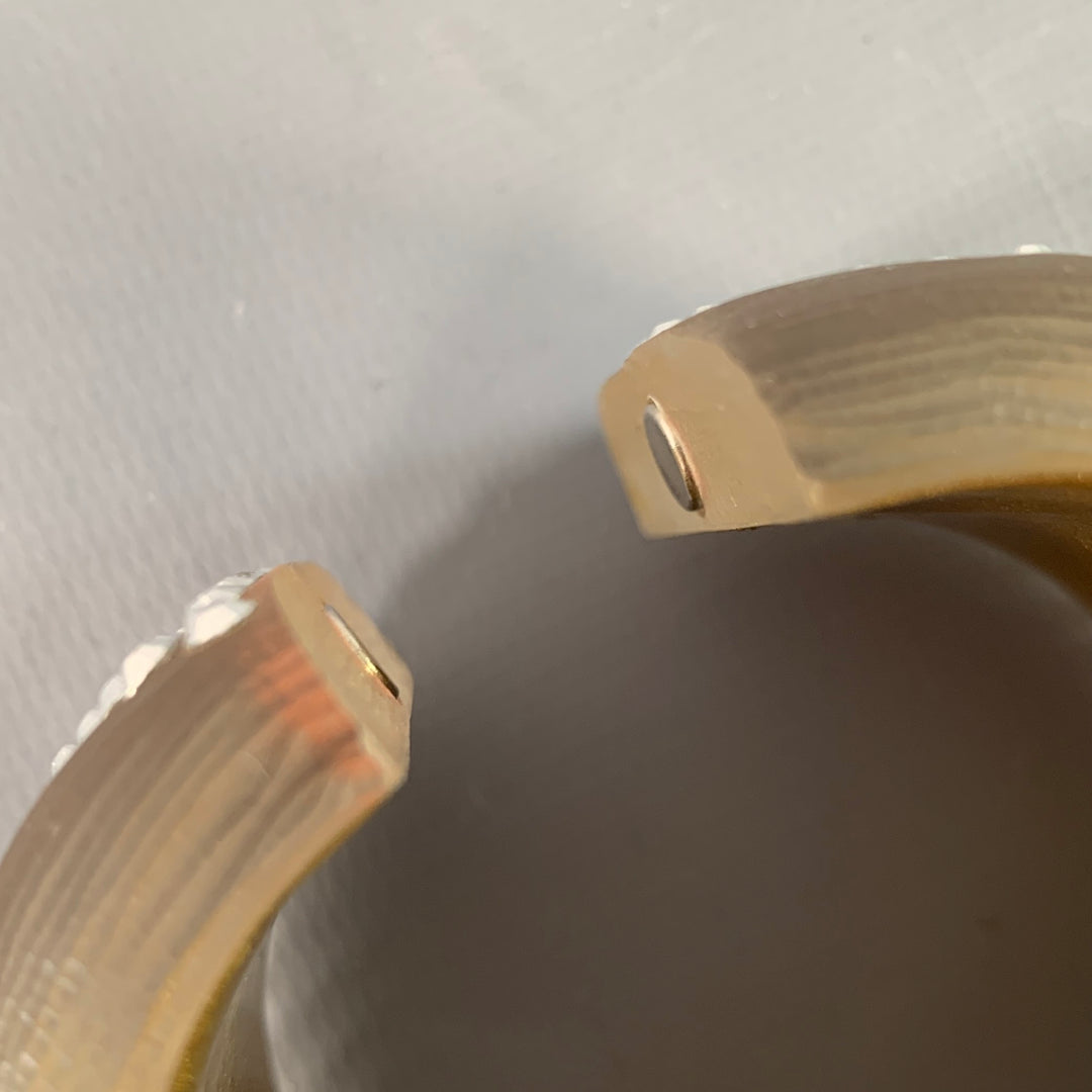 ALEXIS BITTAR Grey Silver Rhinestones Lucite Cuff Bracelet