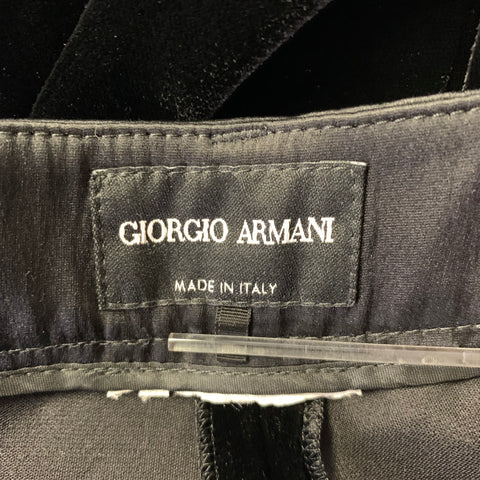 GIORGIO ARMANI Size 30 Black Velvet Wide Leg Dress Pants