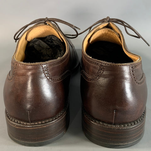 GRAVATI Size 9.5 Brown Wingtip Leather Oxford Lace Up Shoes