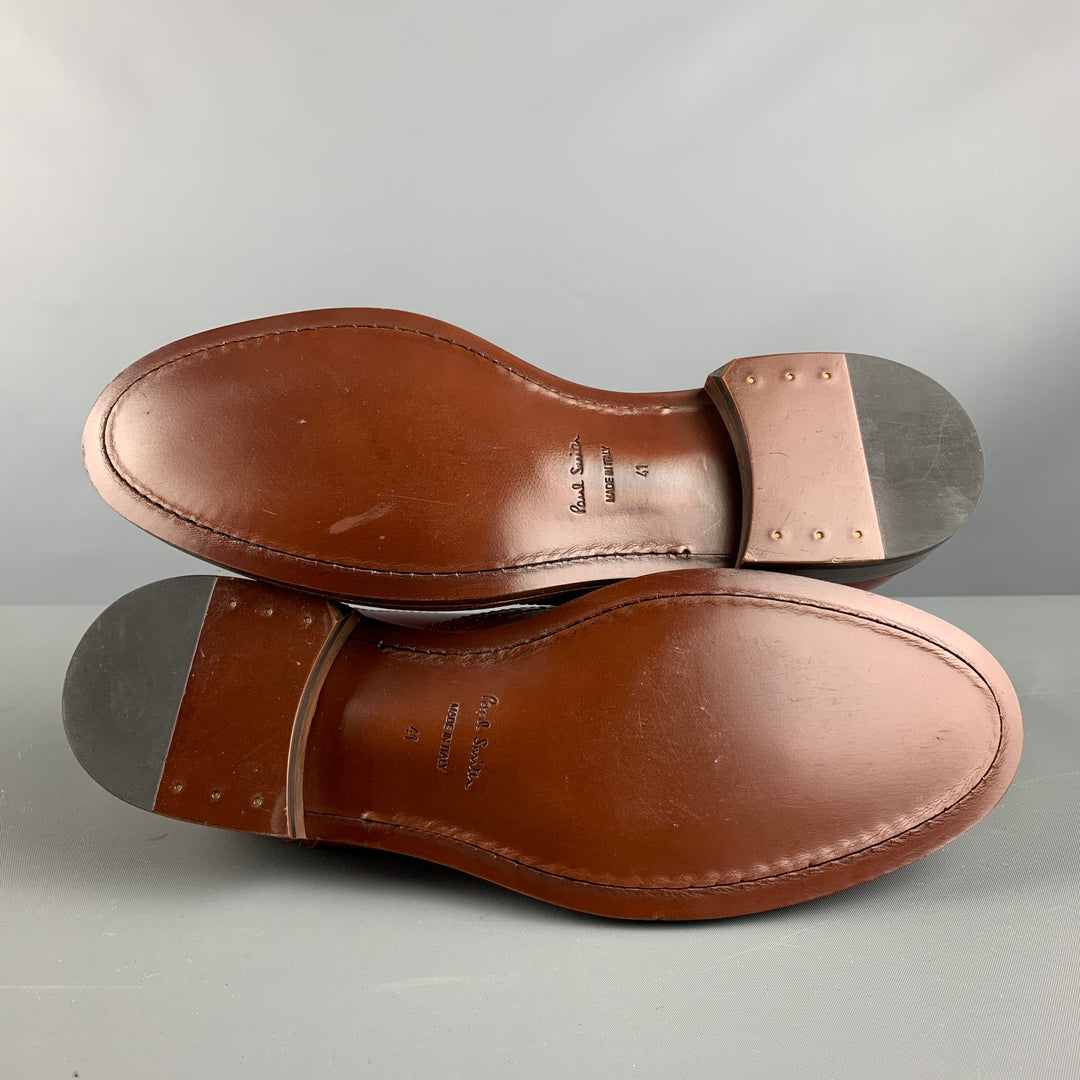 PAUL SMITH Chaussures à lacets en cuir perforé brique taille 8