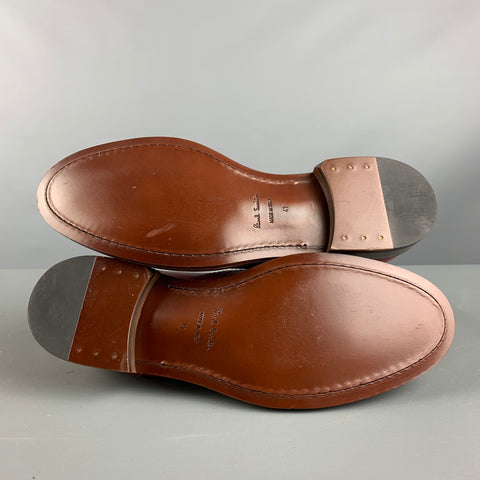 PAUL SMITH Size 8 Red Brick Perforated Leather Wingtip Lace Up Shoes