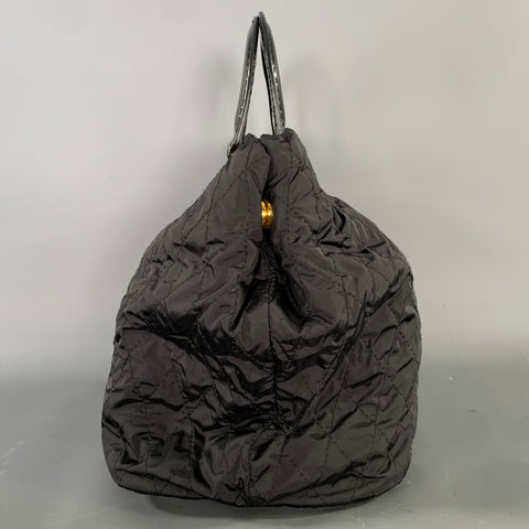 PRADA Black Quilted Nylon Handbag & Leather Goods