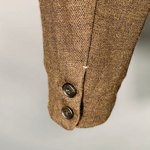 YAECA Size M Brown Wool Ramie Notch Lapel Sport Coat
