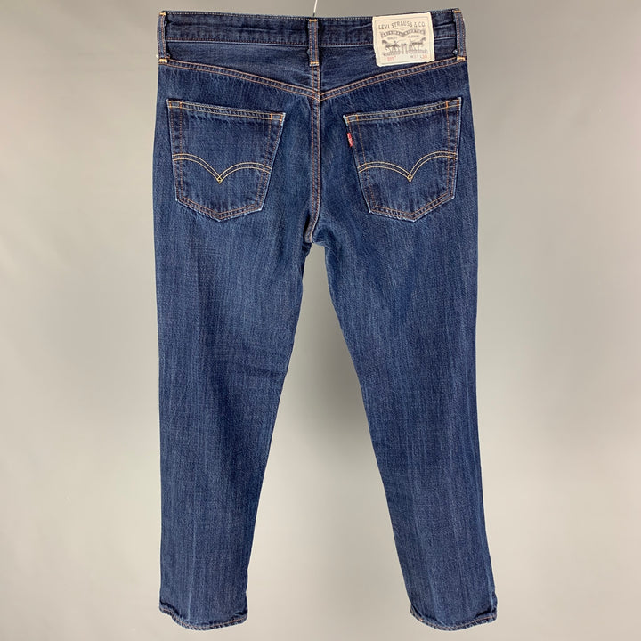 LEVI'S x OUTERKNOWN Talla 31 Vaqueros ajustados de Lyocell de algodón con puntadas en contraste índigo