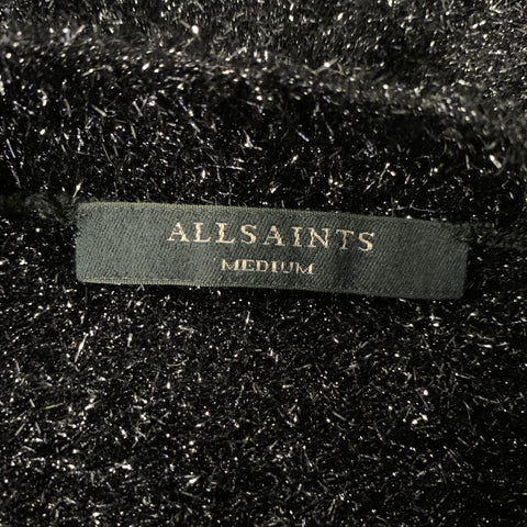 ALLSAINTS Size M Black Polymaide Textured Pullover