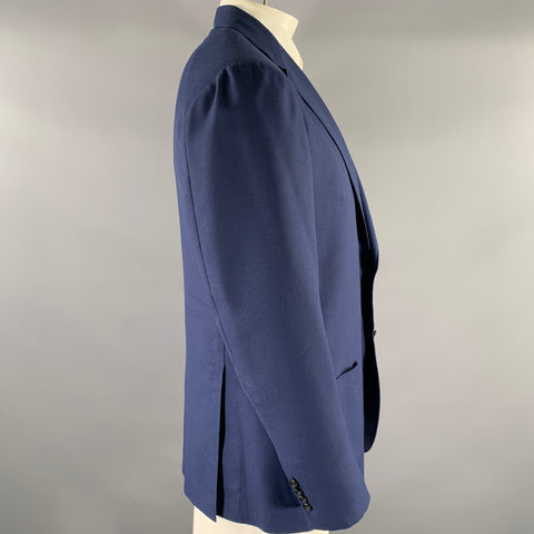 SARTORIO Size 44 Navy Wool Notch Lapel Sport Coat