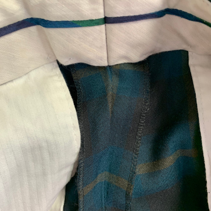 PS by PAUL SMITH Size 32 Blue Olive Plaid Wool Flat Front Slim Fit Dress Pants