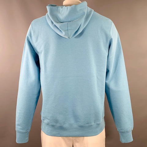 SANDRO Size L Blue Orange Bunny Cartoon Cotton Hoodie Sweatshirt