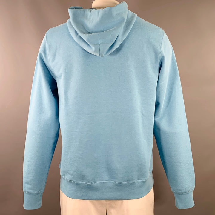 SANDRO Size L Blue Orange Bunny Cartoon Cotton Hoodie Sweatshirt