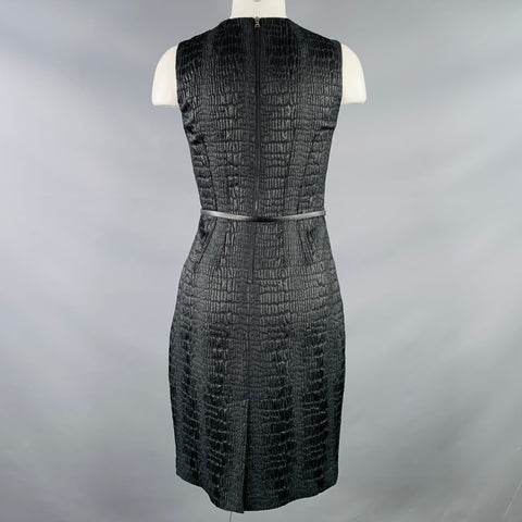 ELIE TAHARI Robe Midi Sans Manches en Mélange de Polyester Noir Taille 2