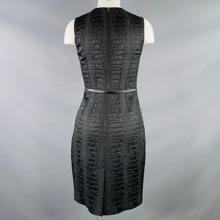ELIE TAHARI Size 2 Black Polyester Blend Sleeveless Midi Dress