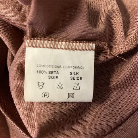 GUCCI SS2002 Size XS Pink Dust Pink Silk Long Sleeve Casual Top
