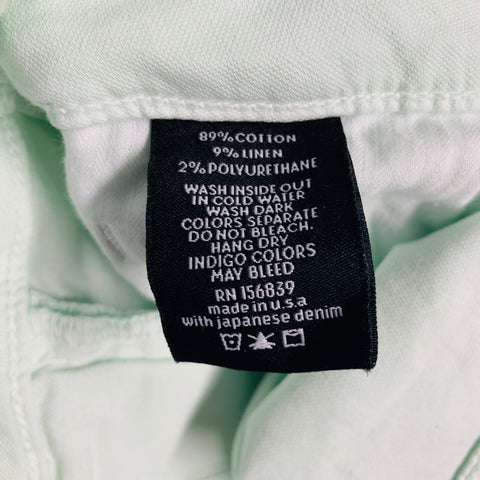 MONFRERE Size 31 Mint Green Cotton Blend Slim Cut Casual Pants